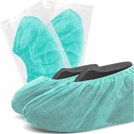 Wecare Protective Shoe Covers, Individually wrapped, 25 Pairs, Green, 25PK WMN100151